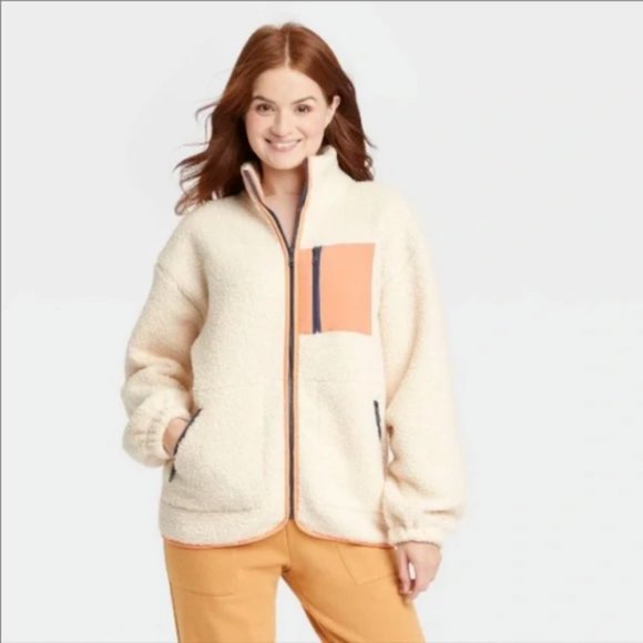 Universal Thread Jackets & Blazers - Universal Thread Women's Cream Sherpa Jacket with Zippers